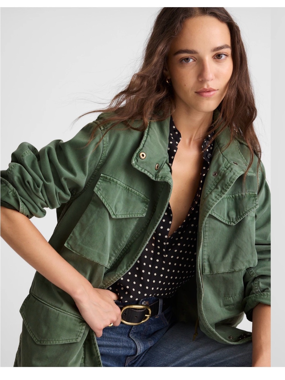 Madewell Oversized Field Jacket Olive Green Utility Women’s Extra Large